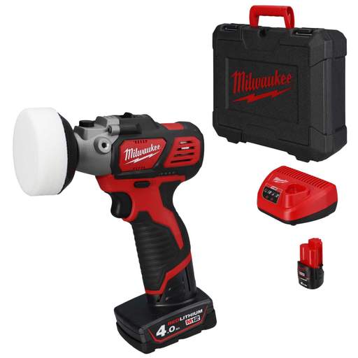 Milwaukee M12BPS-421X 12V Sub Compact Polisher / Sander with 1 x 4.0Ah and 2.0Ah Battery