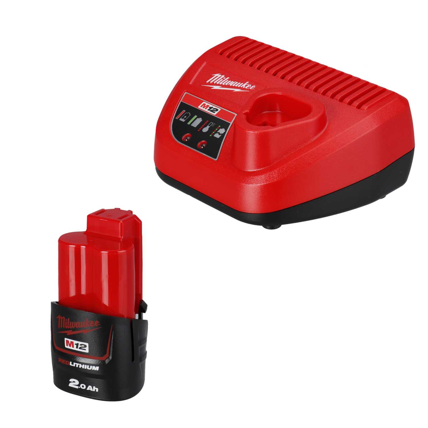 Milwaukee M12 PCG/600A201B 12V Sub Compact Caulking Gun with 1 x 2.0Ah