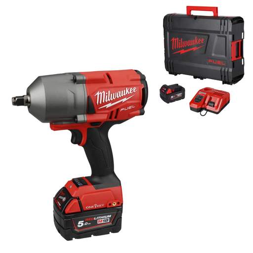 Milwaukee M18ONEFHIWF12-502X 18V ONE-KEY™ ½'' Impact Wrench with 2 x 5.0Ah Batteries