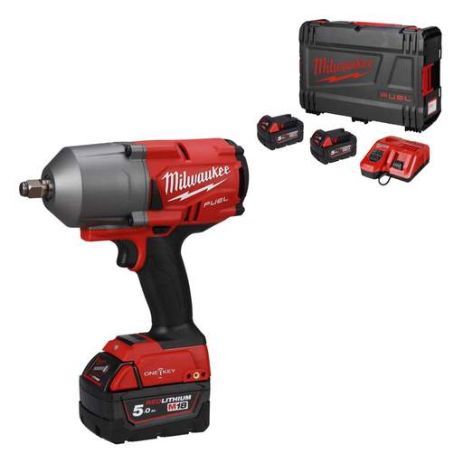Milwaukee M18ONEFHIWF12-503X 18V ONE-KEY™ ½'' Impact Wrench with 3 x 5.0Ah Batteries