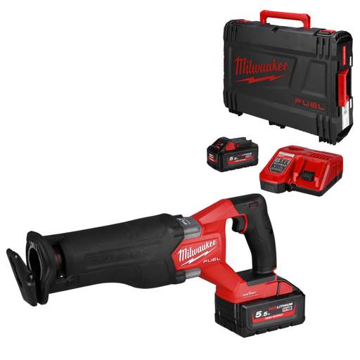 Milwaukee M18ONEFSZ-552X 18V FUEL™ ONE-KEY™ Sawzall with 2 x 5.5Ah Batteries