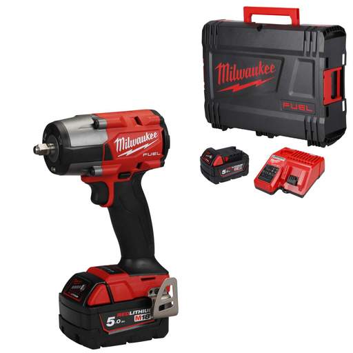 Milwaukee M18FMTIW2F38-502X 18V FUEL™ Mid Torque Impact wrench ⅜" with 2 x 5.0Ah Batteries
