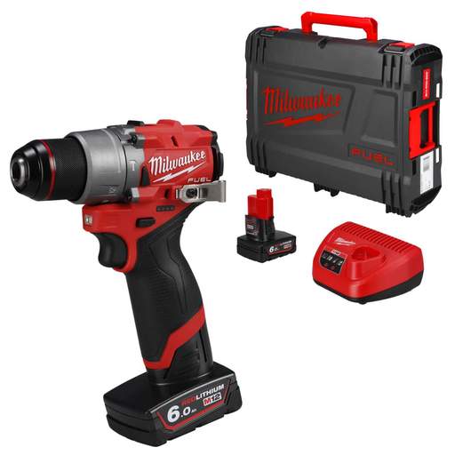 Milwaukee M12FPD2-602X 12V FUEL™ Compact Percussion Drill with 2 x 6.0Ah Batteries