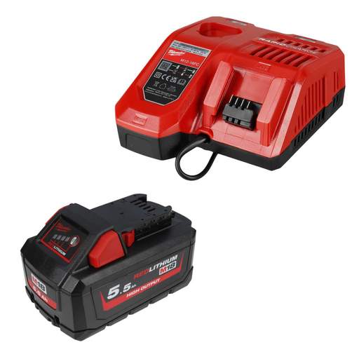 Milwaukee M18HNRG-551 High Output 5.5Ah Battery and Charger Kit