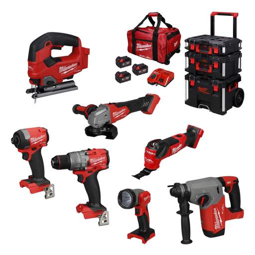 Milwaukee M18FPP7A4-503B 18V FUEL™ 7 Piece Power Pack with 3 Piece PACKOUT™ Toolbox Set