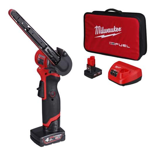 Milwaukee M12FBFL13-402B 12V FUEL™ Band File 13mm with 2 x 4.0Ah Batteries