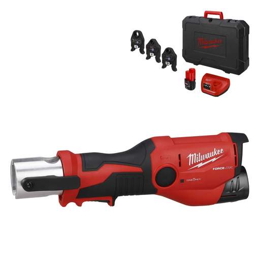 Milwaukee M12ONEHPT-202CTH-Set 12V FORCE LOGIC™ Hydraulic Press Tool c/w 2 x 2.0Ah Batteries