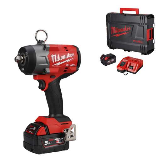 Milwaukee M18FHIW2P12-502X 18V FUEL™ ½" High Torque Impact Wrench with 2 x 5.0Ah Batteries