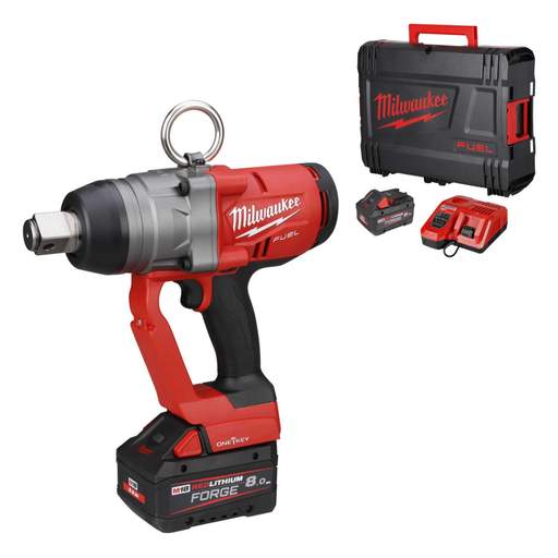 Milwaukee M18ONEFHIWF1-802X 18V FUEL™ 1" Impact Wrench with 2 x 8.0Ah Forge Batteries