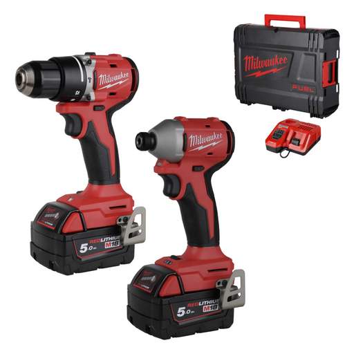 Milwaukee M18BLCPP2A-502X 18V Brushless Twin Pack with 2 x 5.0Ah Batteries