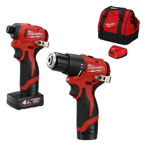 Milwaukee M12BLPP2B-422B 12V Compact Power Twin Pack with 4.0Ah & 2.0Ah Battery