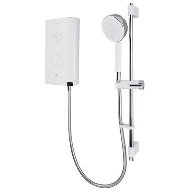 Mira Sport Elektrodusche – 9,8 KW, Weiß/verchromt, Mit Sensi-flo & Clearscale-Technologie