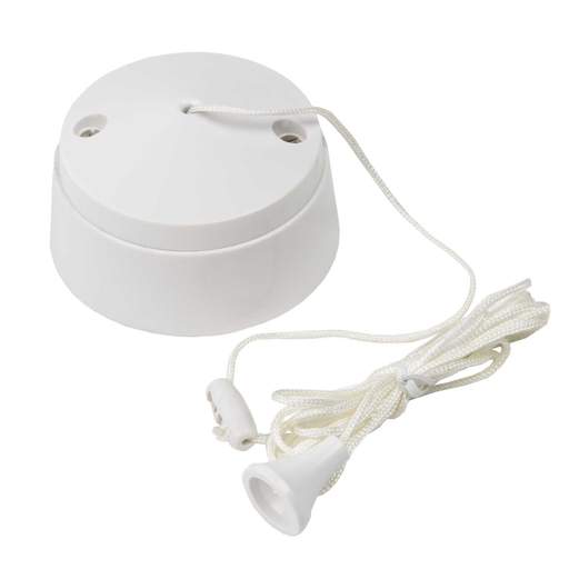 MK Logic Plus 6A SP 1 Way Ceiling Switch with Mounting Block White