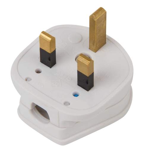 MK Logic Plus 13A 3 Pin Fused Standard Safety Plug White