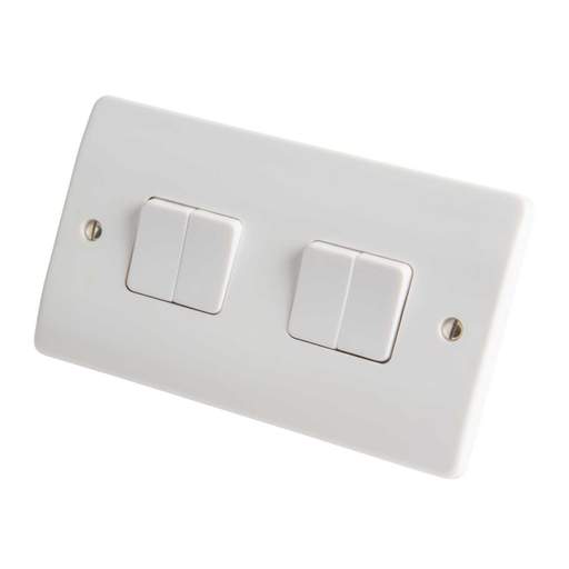 MK Logic Plus 10A 4 Gang 2 Way Light Switch White