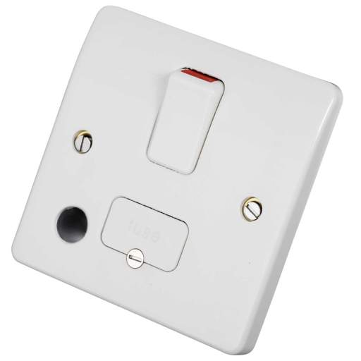MK Logic Plus 13A DP Switched Fused Spur with Flex Outlet White