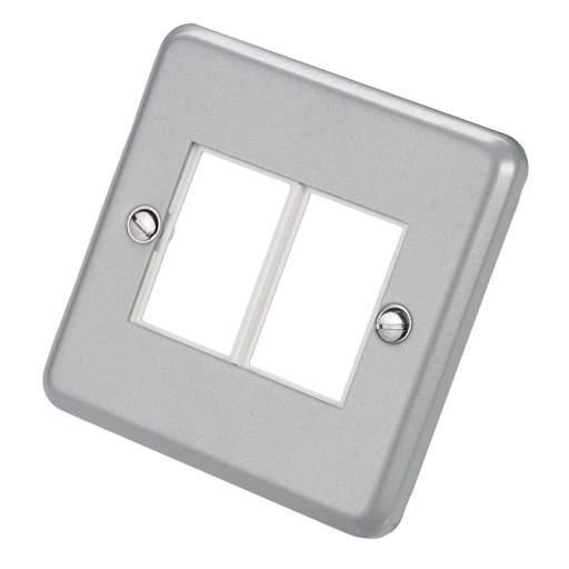 MK Metalclad Plus 1 Gang 2 Module LJU6C Front Plate Metal Clad