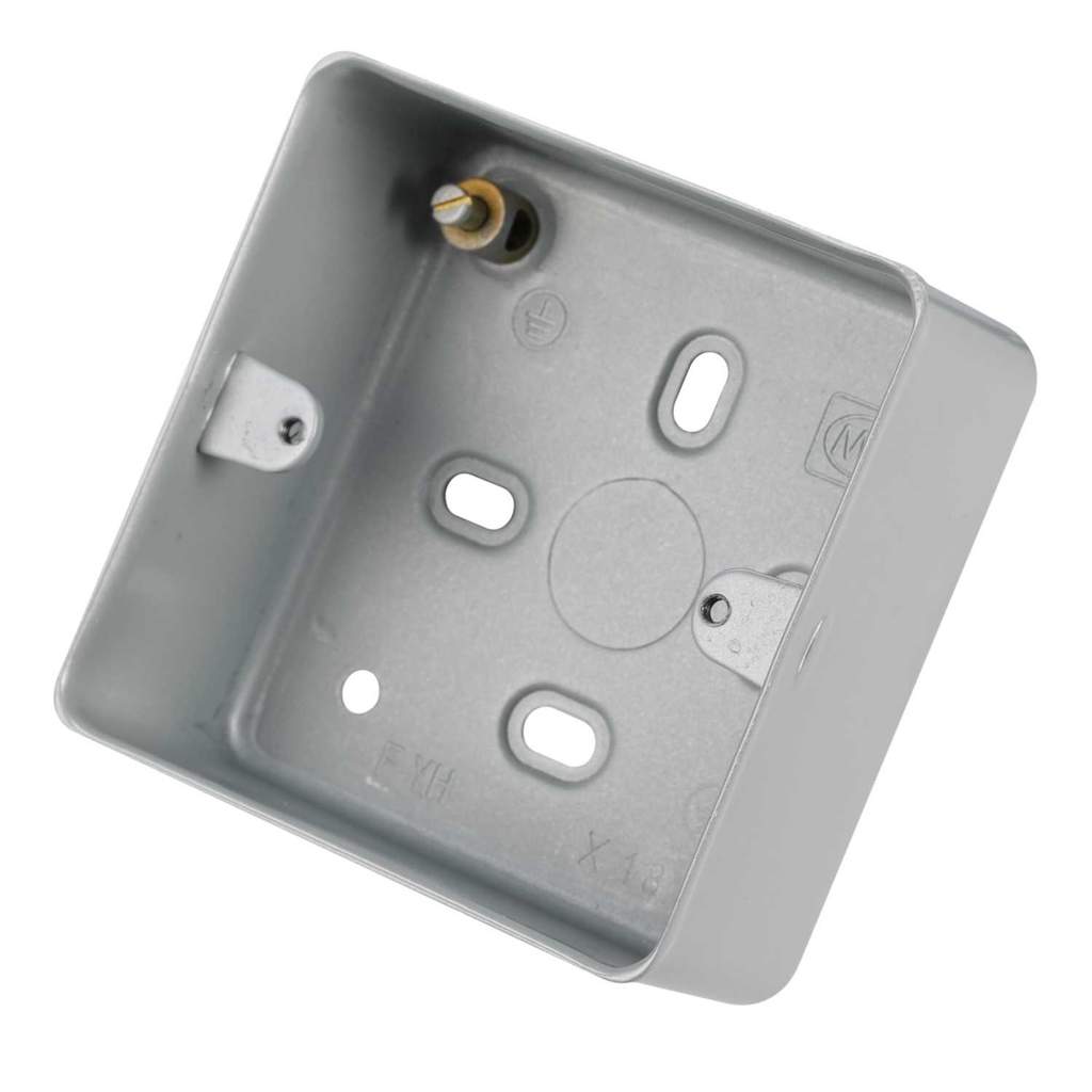 MK Logic Plus 1 Gang 41mm Surface Mounting Box Metal Clad
