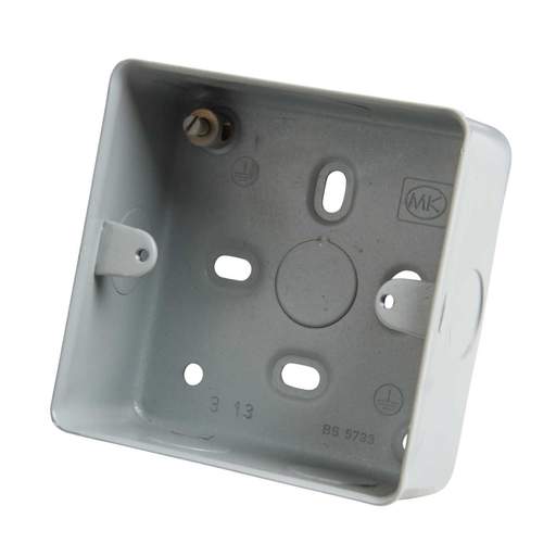 MK Logic Plus 1 Gang 41mm Surface Mounting Box Metal Clad with Knockouts
