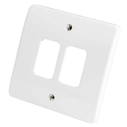 MK Grid Plus 2 Gang Grid Front Plate White