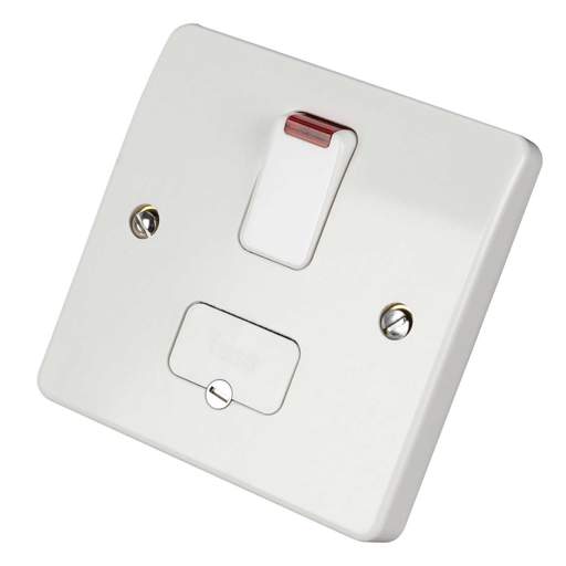 MK Logic Plus 13A DP Switched Fused Spur with Neon and Flex Outlet White