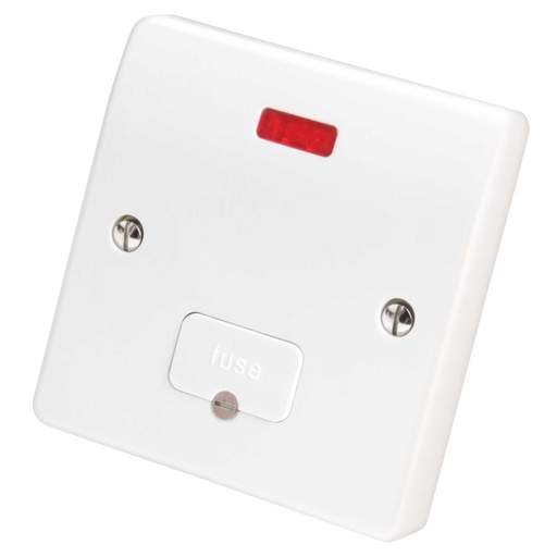MK Logic Plus 13A Unswitched Fused Spur with Neon and Flex Outlet White