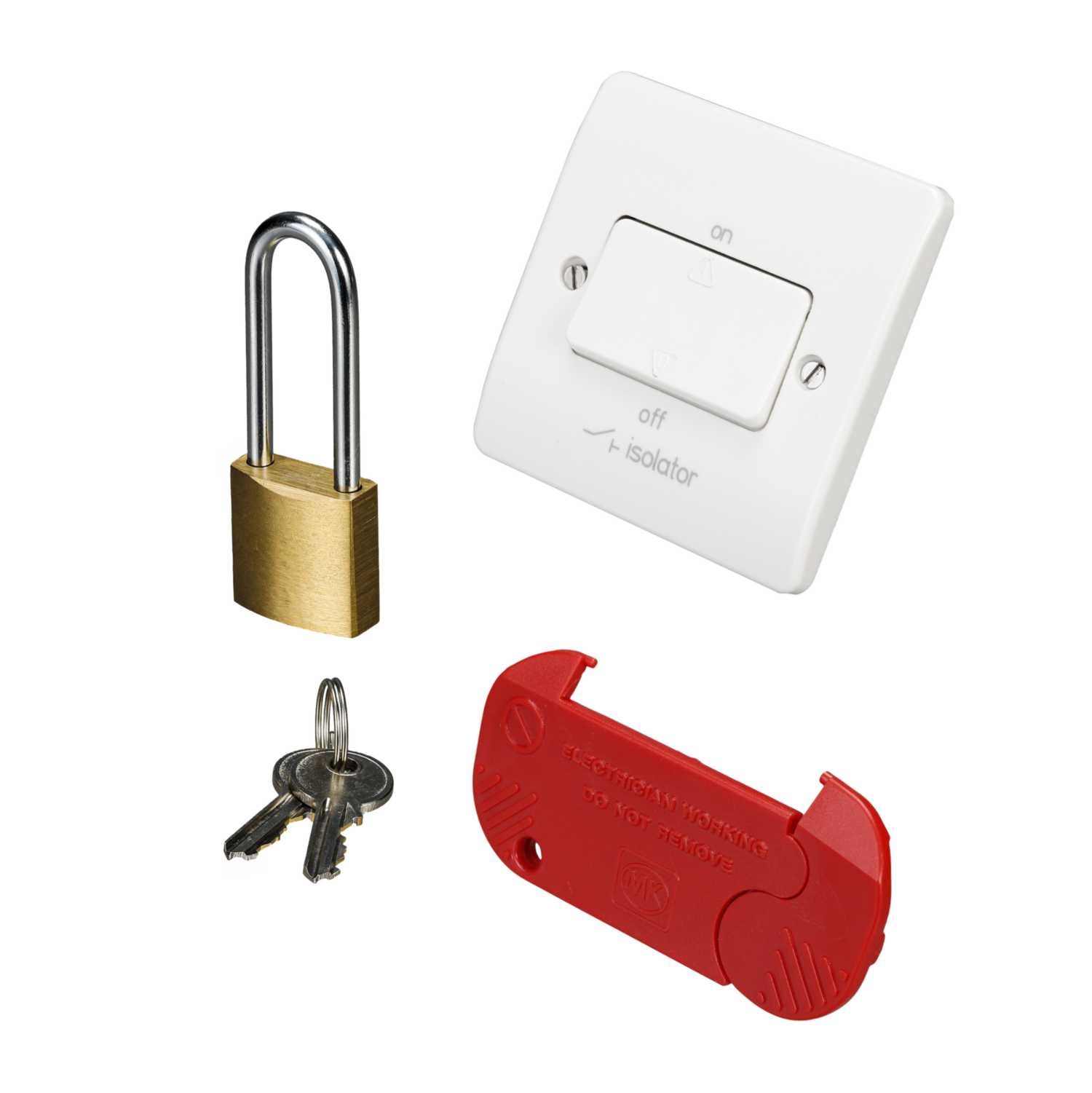 MK Logic Plus 10A Triple Pole Fan Isolator Switch with Switch Lock and