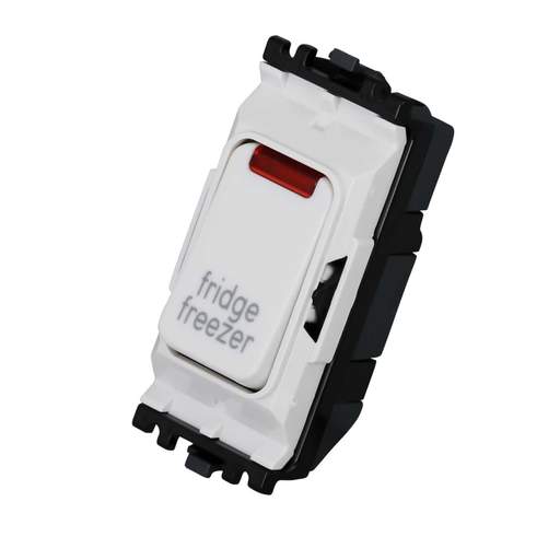 MK Grid Plus 20A Double Pole 1 Way Grid Switch with Neon marked Fridge Freezer