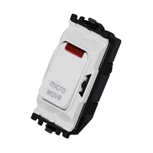 MK Grid Plus 20A Double Pole 1 Way Grid Switch with Neon marked Microwave