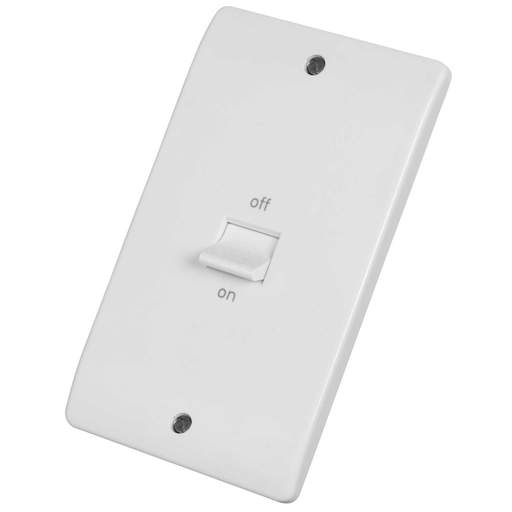 MK Logic Plus 50A DP 2 Gang Vertical Switch White