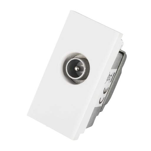 MK Logic Plus Male Non Isolated Coax Euro Module White