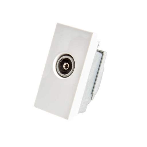 MK Logic Plus Female TV Coax Non Isolated Euro Module White