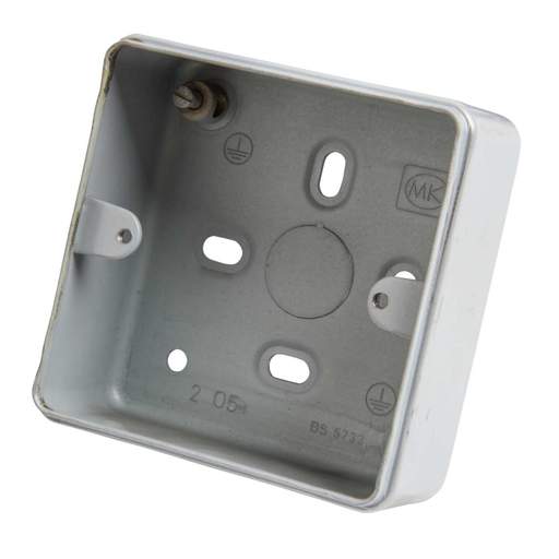 MK Metalclad Plus 1 Gang Steel Box 40mm without Knockouts and Earth Terminal