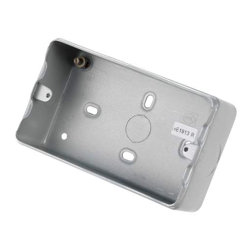 MK Grid Plus 2 Gang Surface Metal Back Box with Knockouts