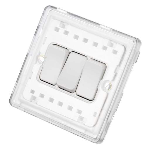 MK Dimensions 10A 3 Gang 2 Way Switch Module White
