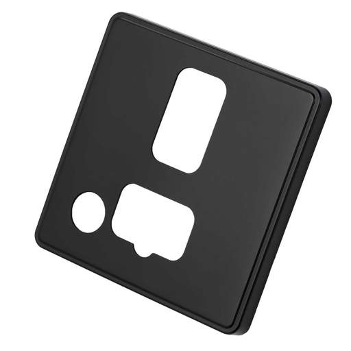 MK Dimensions Switched Fused Spur with Flex Outlet Front Plate Matt Black