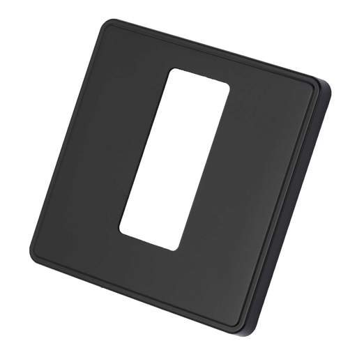 MK Dimensions 1 Gang 32A DP Switch with Neon Front Plate Matt Black