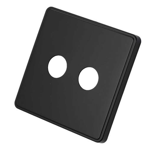 MK Dimensions 2 Gang Dimmer Front Plate Matt Black