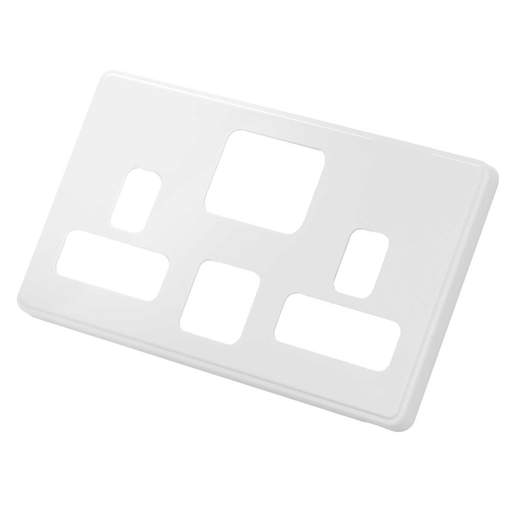 MK Dimensions 2 Gang Switched Socket with USB Front Plate White