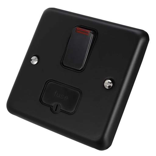 MK Albany Plus 13A DP Switched Fused Spur with Neon Matt Black