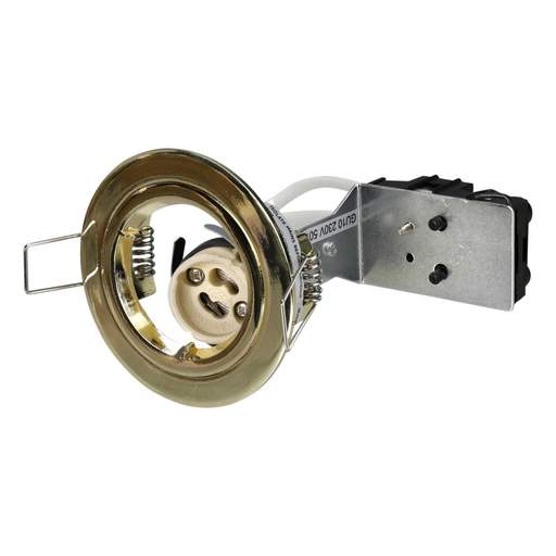 Knightsbridge GU10 Fixed Downlight Brass