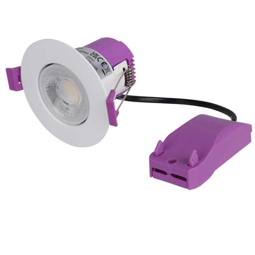 Knightsbridge RenuLED 6W LED Fire Rated Tri-Colour Dimmable Tilt Downlight White