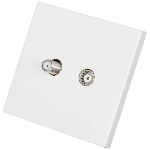 Knightsbridge 1 Gang Coaxial and Satellite Socket White