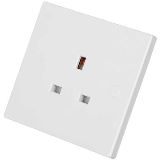 Knightsbridge 13A DP 1 Gang Unswitched Socket White