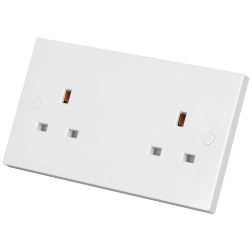 Knightsbridge 13A DP 2 Gang Unswitched Socket White