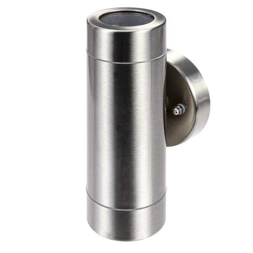 Knightsbridge 35W GU10 2 Light Wall Fitting Stainless Steel Light Gauge