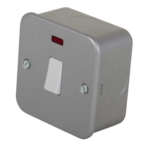 Knightsbridge 20A DP Switch with Neon Metal Clad