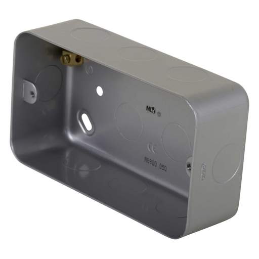 Knightsbridge 2 Gang 44mm Deep Surface Mounting Box Metal Clad