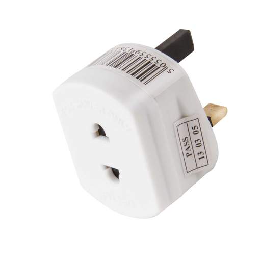 Knightsbridge Shaver Adaptor Fused White