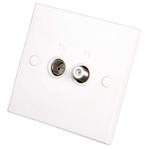 Knightsbridge 1 Gang Coaxial and Satellite Isolated Socket White